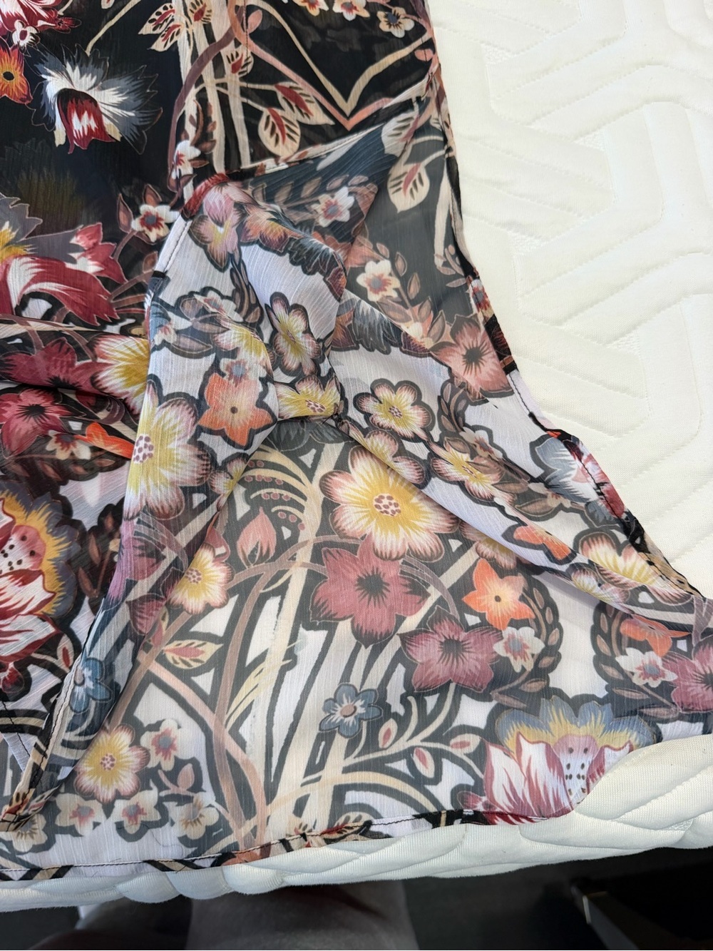 BECCA Black Sheer Floral V-Neck Tunic Coverup - Picture 7 of 9